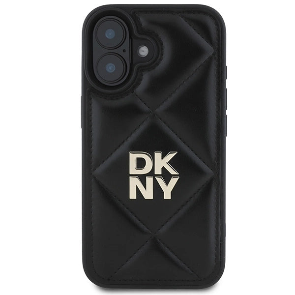 DKNY Quilted Stack Logo iPhone 16 Case - sort