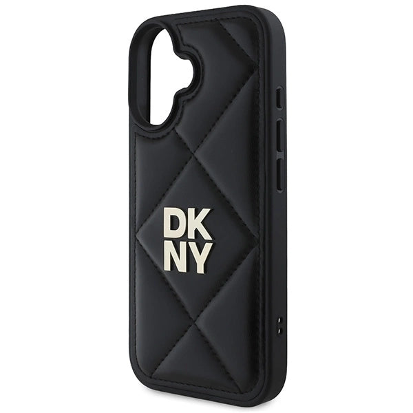 DKNY Quilted Stack Logo iPhone 16 Case - sort