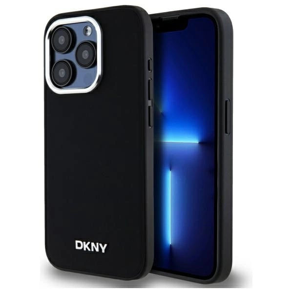 DKNY Plain Logo MagSafe iPhone 15 Pro Case - sort