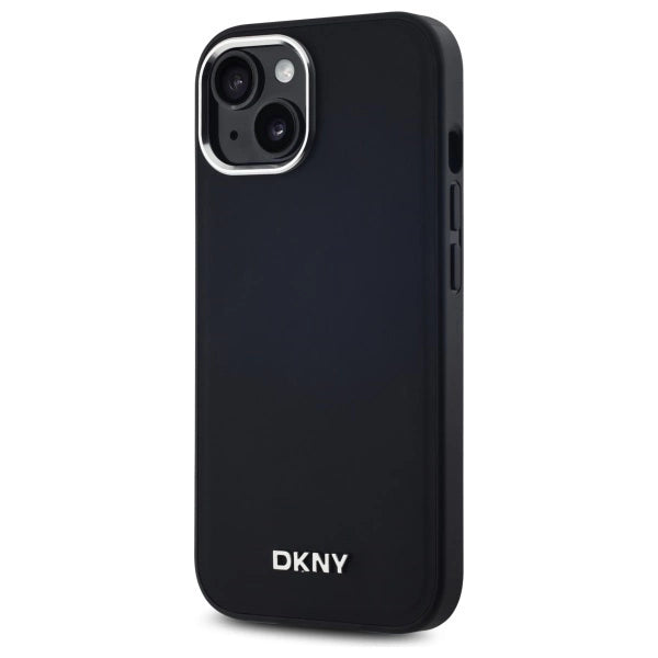 DKNY Plain Logo MagSafe iPhone 15 Plus Case - sort