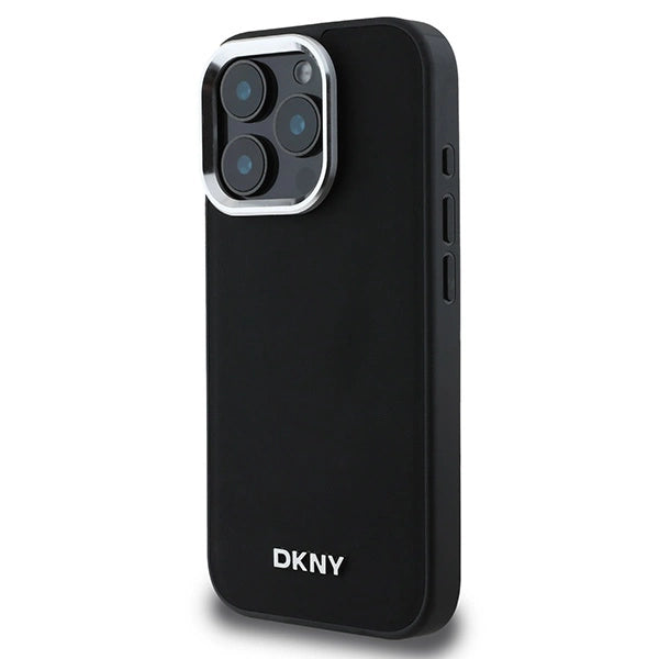 DKNY Plain Silver Logo MagSafe iPhone 16 Pro Case - sort