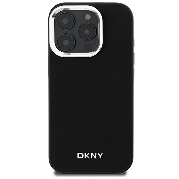 DKNY Plain Silver Logo MagSafe iPhone 16 Pro Case - sort