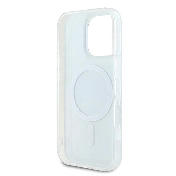 DKNY Repeat Texture Pattern med Stripe-kasse til iPhone 16 Pro Max - sort