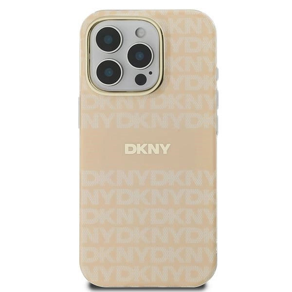 DKNY gentag tekstur mønster med Stripe iPhone 16 Pro Max Case - Pink