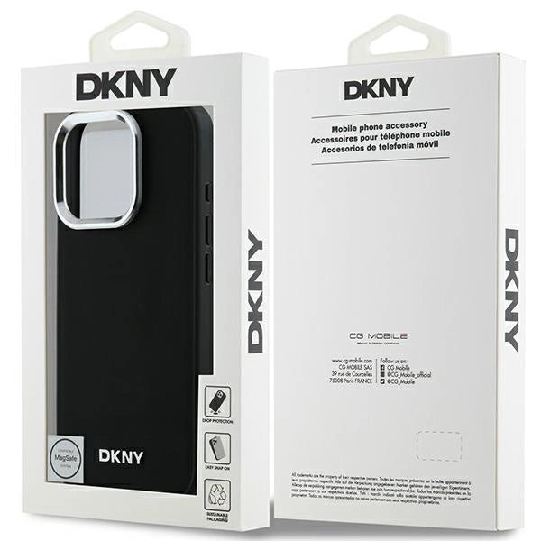 DKNY Plain Silver Logo MagSafe iPhone 16 Pro Max Case - sort