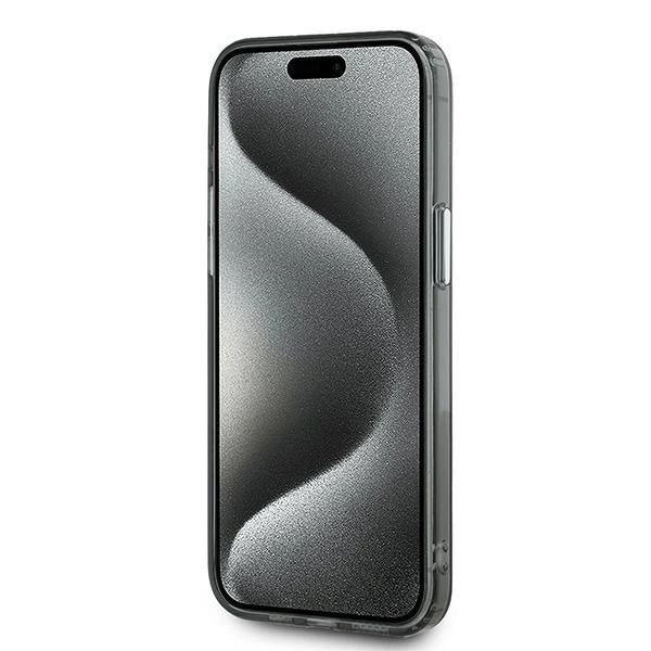 Karl Lagerfeld IML Monogram Karl & Choupette Head MagSafe iPhone 15 Pro Case - Black