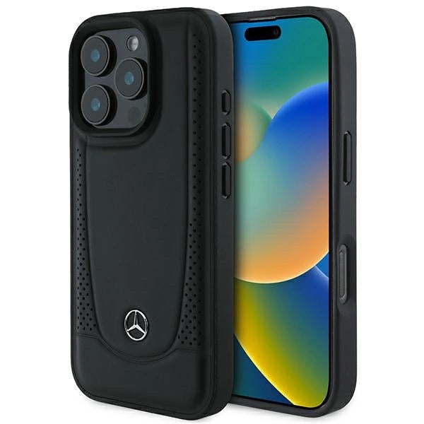 Mercedes læder Urban Case til iPhone 16 Pro Max - sort