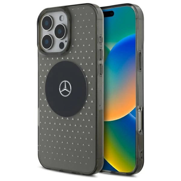 Mercedes MB Case Star mønster til iPhone 16 Pro - sort
