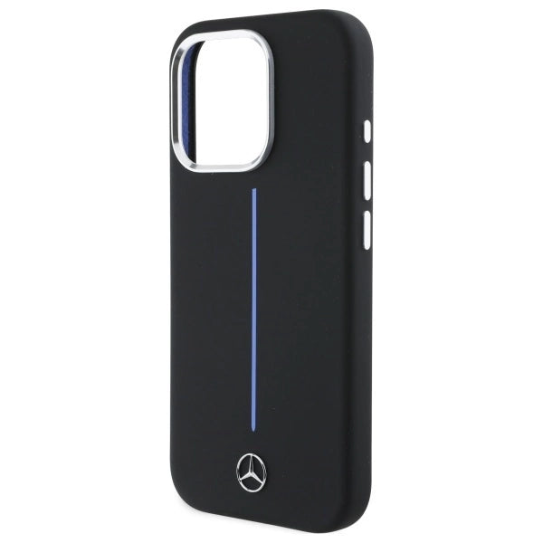 Mercedes Silicone Blue Stripe MagSafe iPhone 16 Pro Case - sort