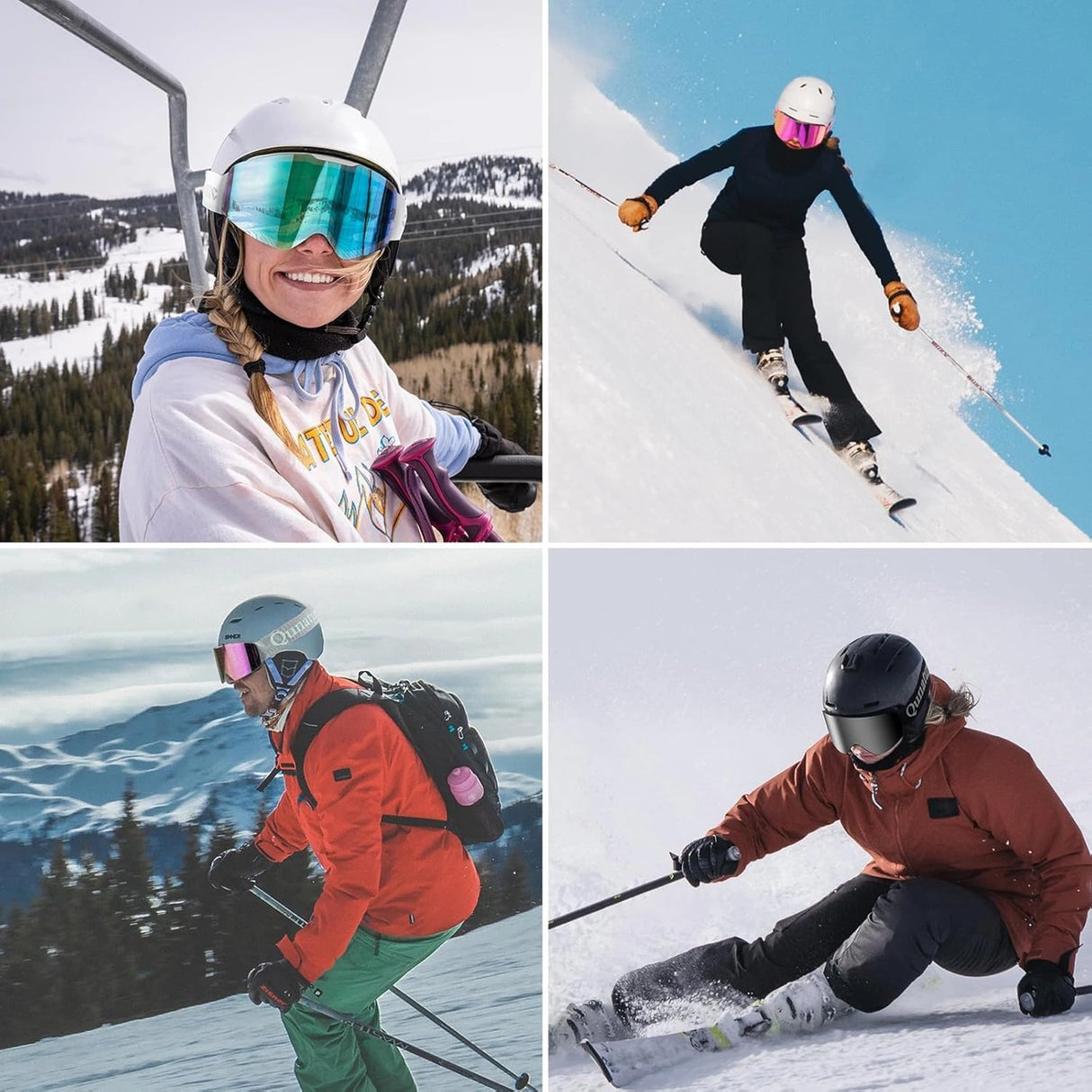 Qunature skibriller uden ramme - sort