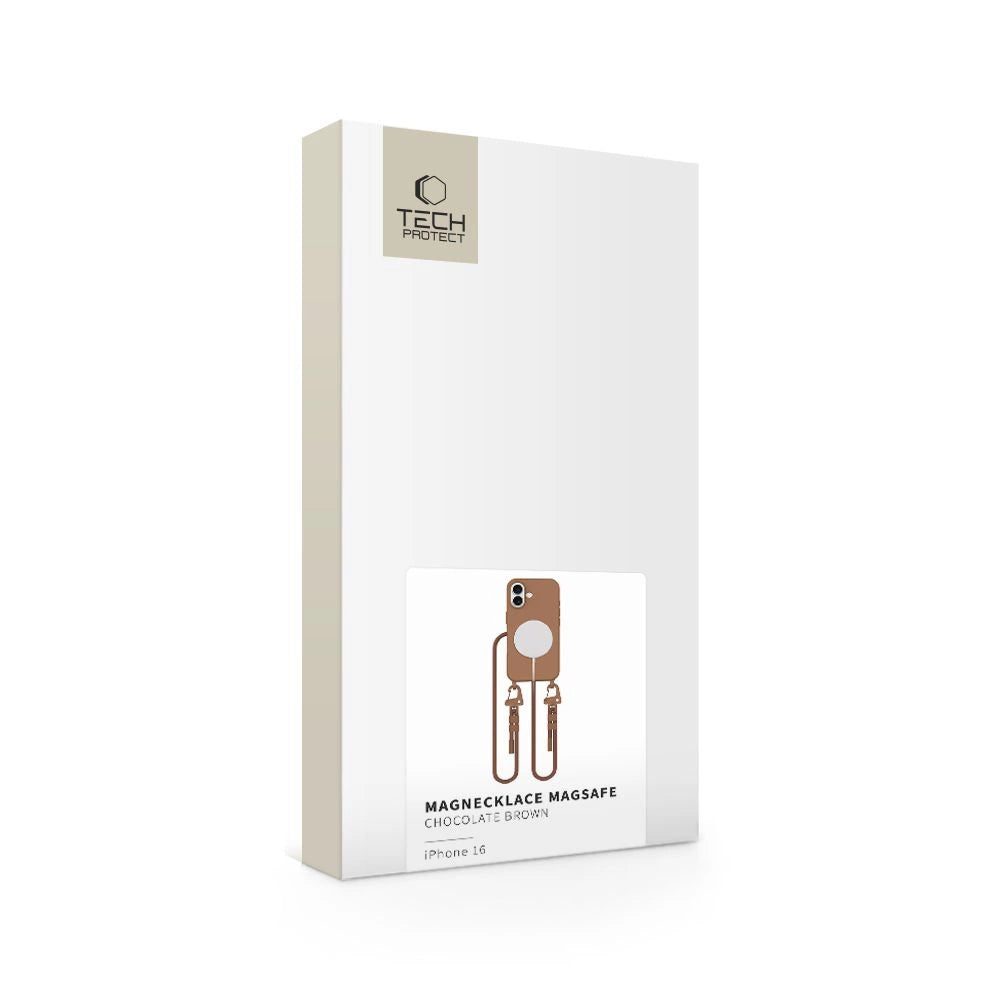 Tech-Protect MagNecklace MagSafe-kasse med lanyard til iPhone 16 - brun