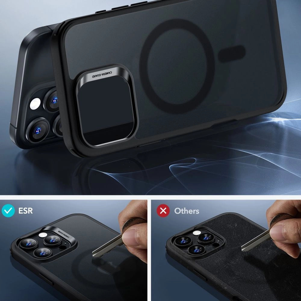 ESR Classic Hybrid Halolock MagSafe Case + tempereret glas til iPhone 16 Pro - Halvt gennemsigtigt