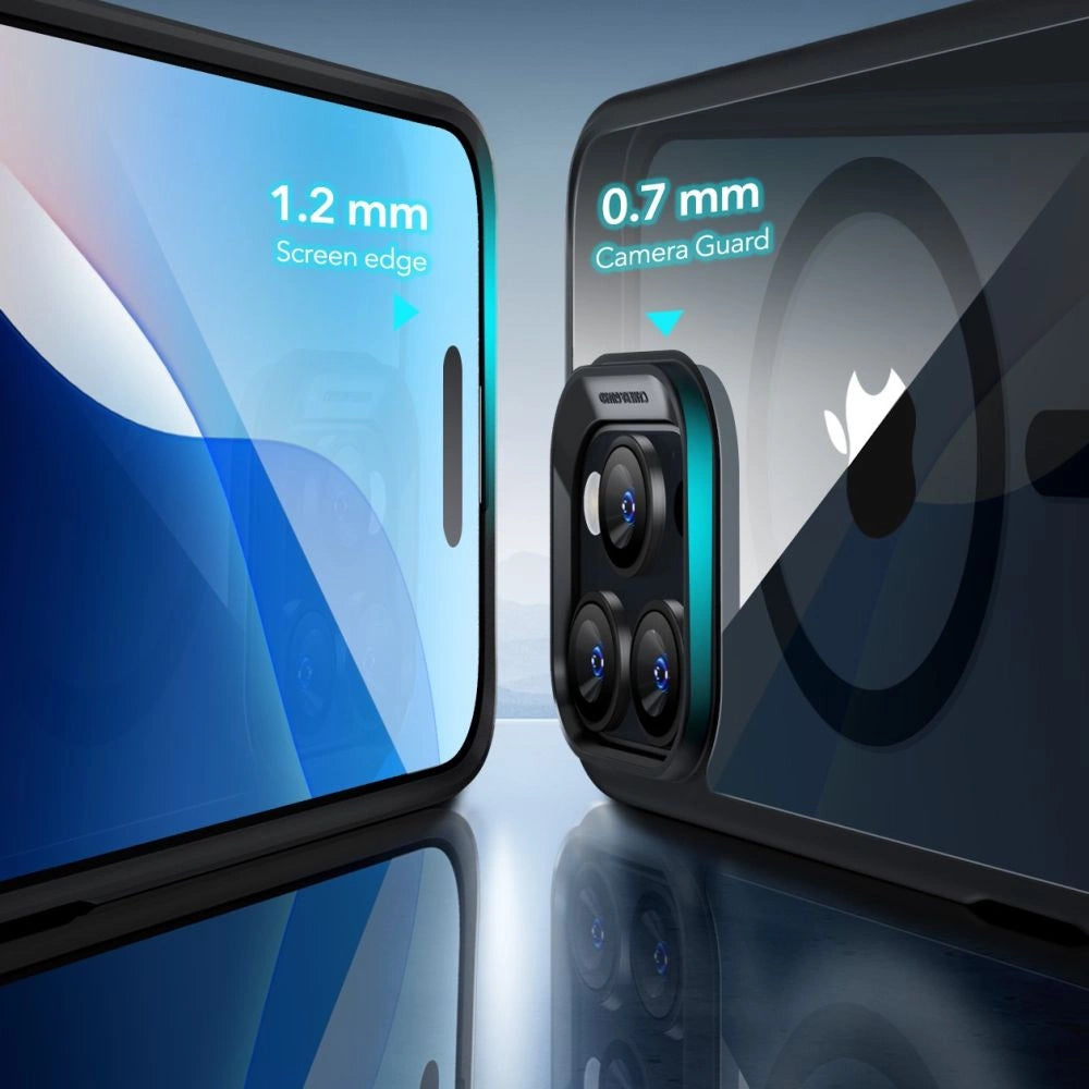 ESR Classic Hybrid Halolock MagSafe Case + tempereret glas til iPhone 16 Pro - Klar med sort ramme