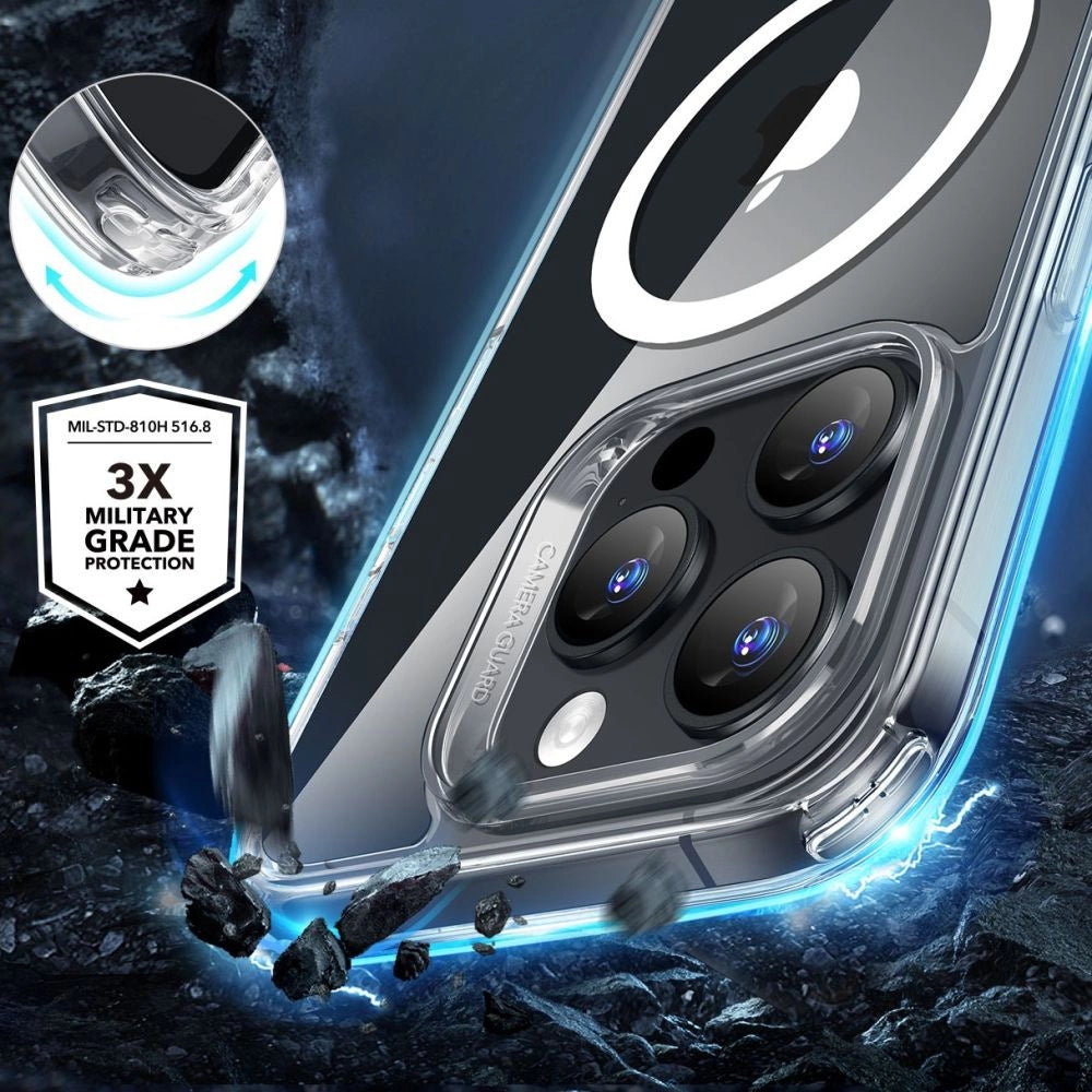 ESR Classic Hybrid Halolock MagSafe Case + tempereret glas til iPhone 16 Pro Max - Clear