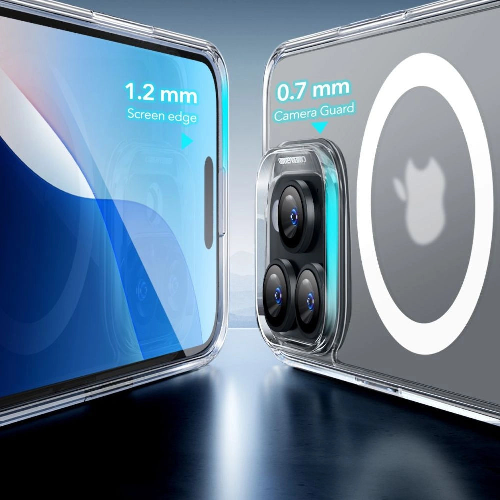 ESR Classic Hybrid Halolock MagSafe Case + Hæmt glas til iPhone 16 Pro Max - Halvt gennemsigtigt