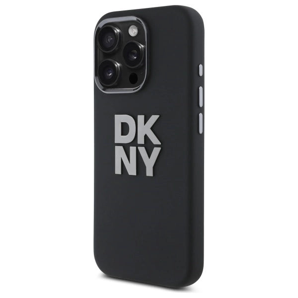 DKNY Liquid Silicone Metal Logo iPhone 16 Pro Case - sort