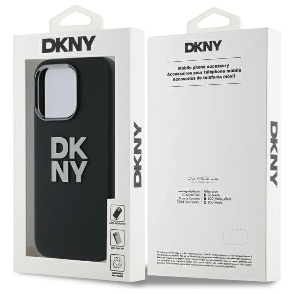 DKNY Liquid Silicone Metal Logo iPhone 16 Pro Max Case - sort