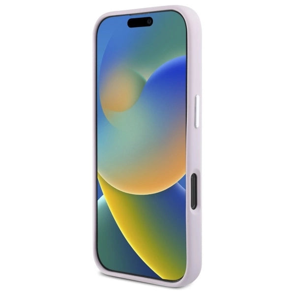 DKNY flydende silikone lille metal logo MagSafe iPhone 16 Pro Case - Pink