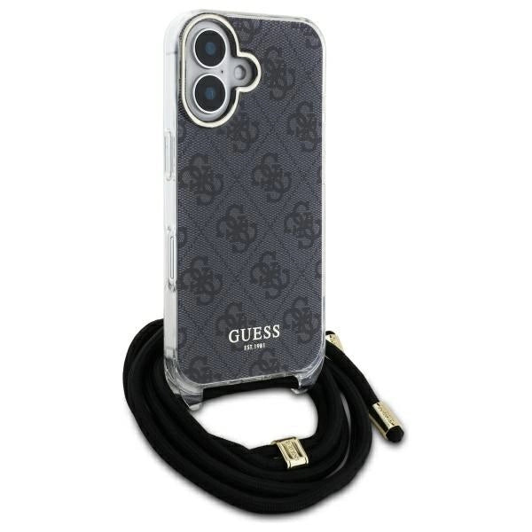 Guess Crossbody Cord 4G Print Case til iPhone 16 Pro Max - sort