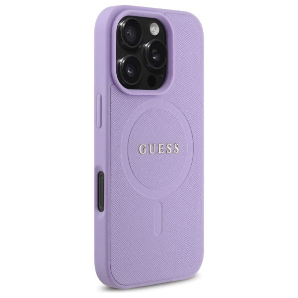 Guess Saffiano MagSafe-hylster til iPhone 16 Pro - lilla