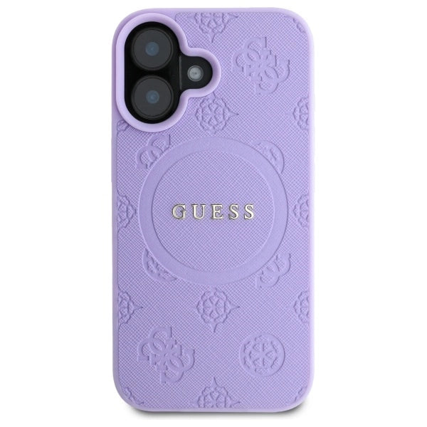 Gæt Saffiano Peony Classic Logo MagSafena iPhone 16 Plus Case - lilla
