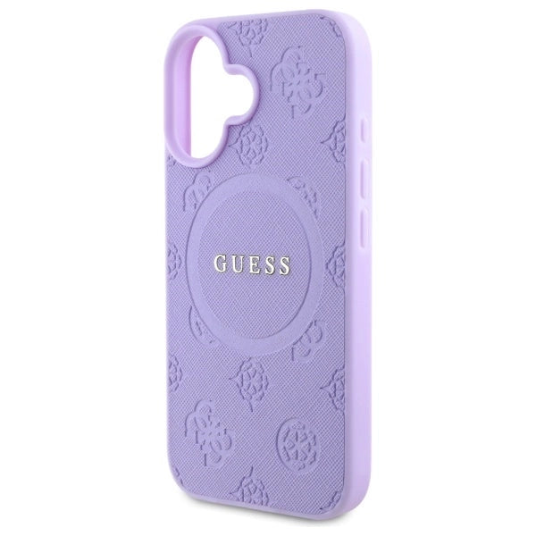Gæt Saffiano Peony Classic Logo MagSafena iPhone 16 Plus Case - lilla