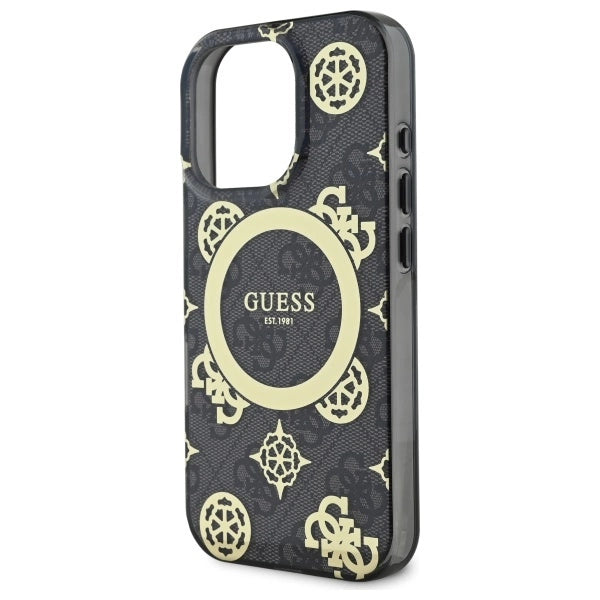 Guess IML Peony On 4G Baggrunds MagSafe Case til iPhone 16 Pro Max - sort