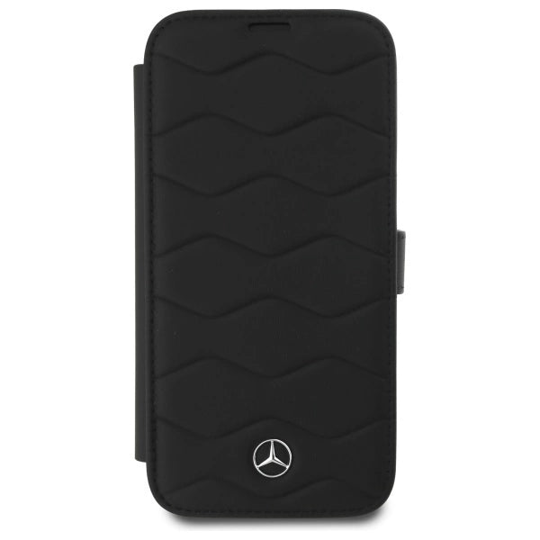 Mercedes MB Waves læderfoder til iPhone 16 Pro Max - sort