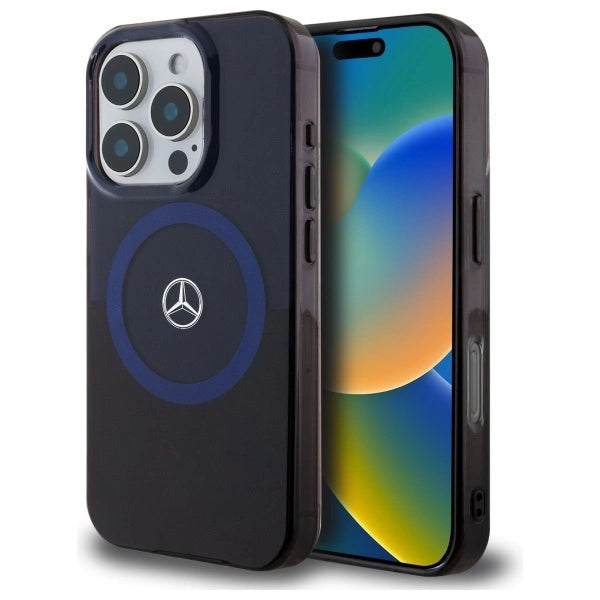 Mercedes MB Double Layer BiColor MagSafe Case til iPhone 16 Pro Max - Blå
