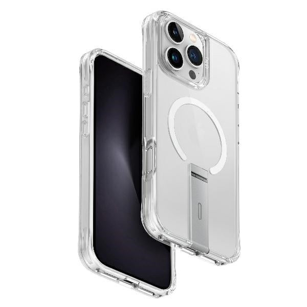 Uniq Eleva med Vertica Stand Case til iPhone 16 Pro Max - Gennemsigtig