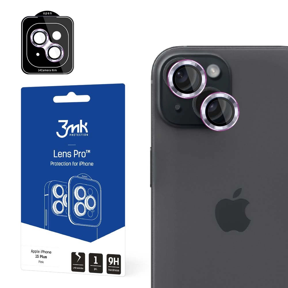Kamera Cover 3mk Lens Protection Pro Pink til iPhone 15 Plus