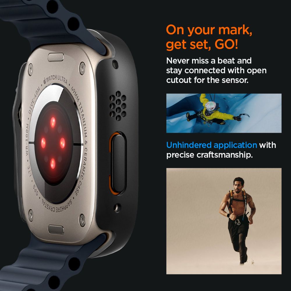 Spigen Thin Fit 360 Apple Watch Ultra 1 / 2 / 3 / 4 (49 Mm) Sort