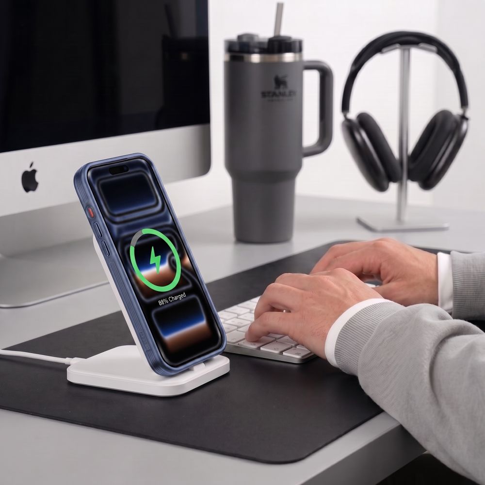 Tech Protect Magprime Magsafe Cc Iphone 17 Pro / 18 Pro Mat Dyb Blå