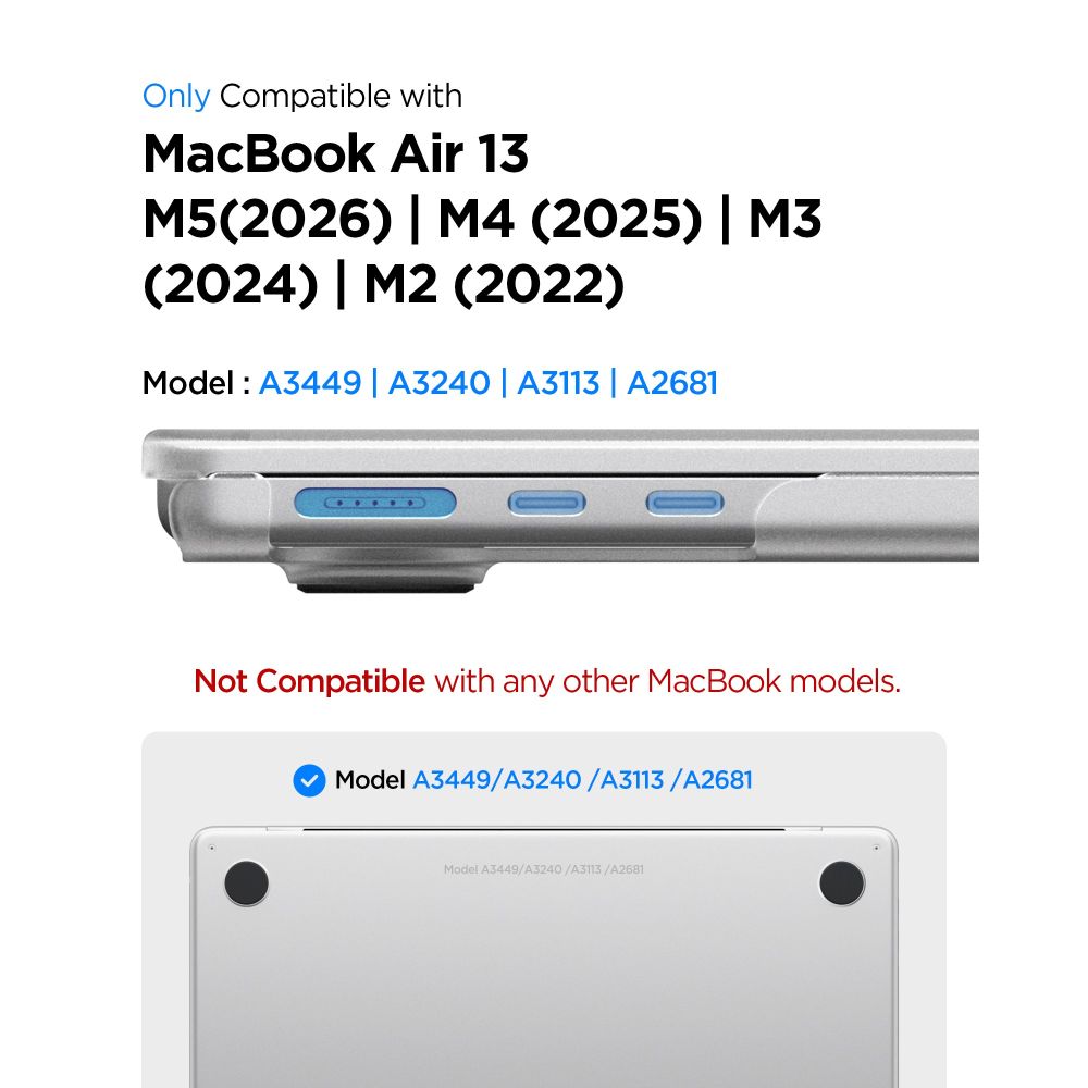 Spigen Airskin Macbook Air 13 M2 M5 2023 2026 Frost Clear