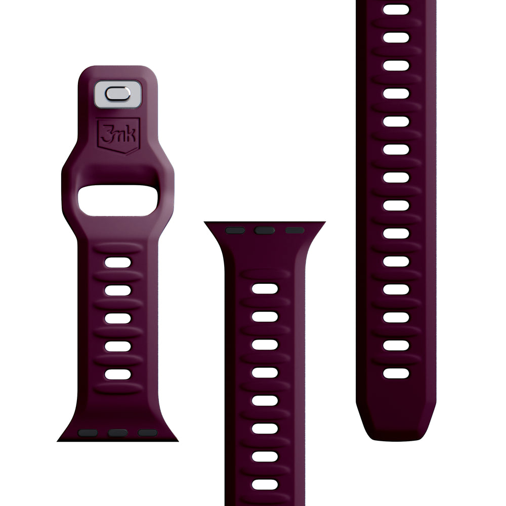 3mk Silikon Watch Strap til Apple Watch 42 / 44 / 45 / 49 mm - Burgundy
