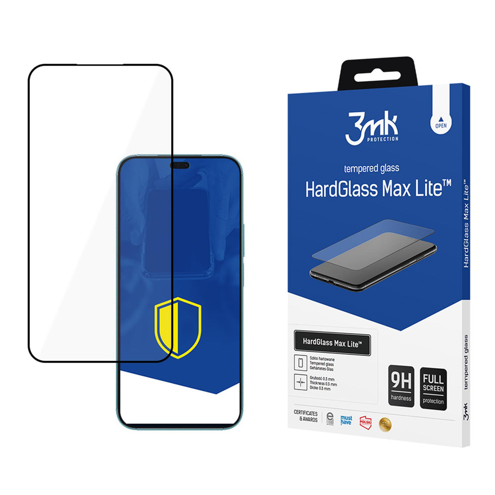 Hærdet glas 3mk HardGlass Max Lite sort til Honor 200 Lite