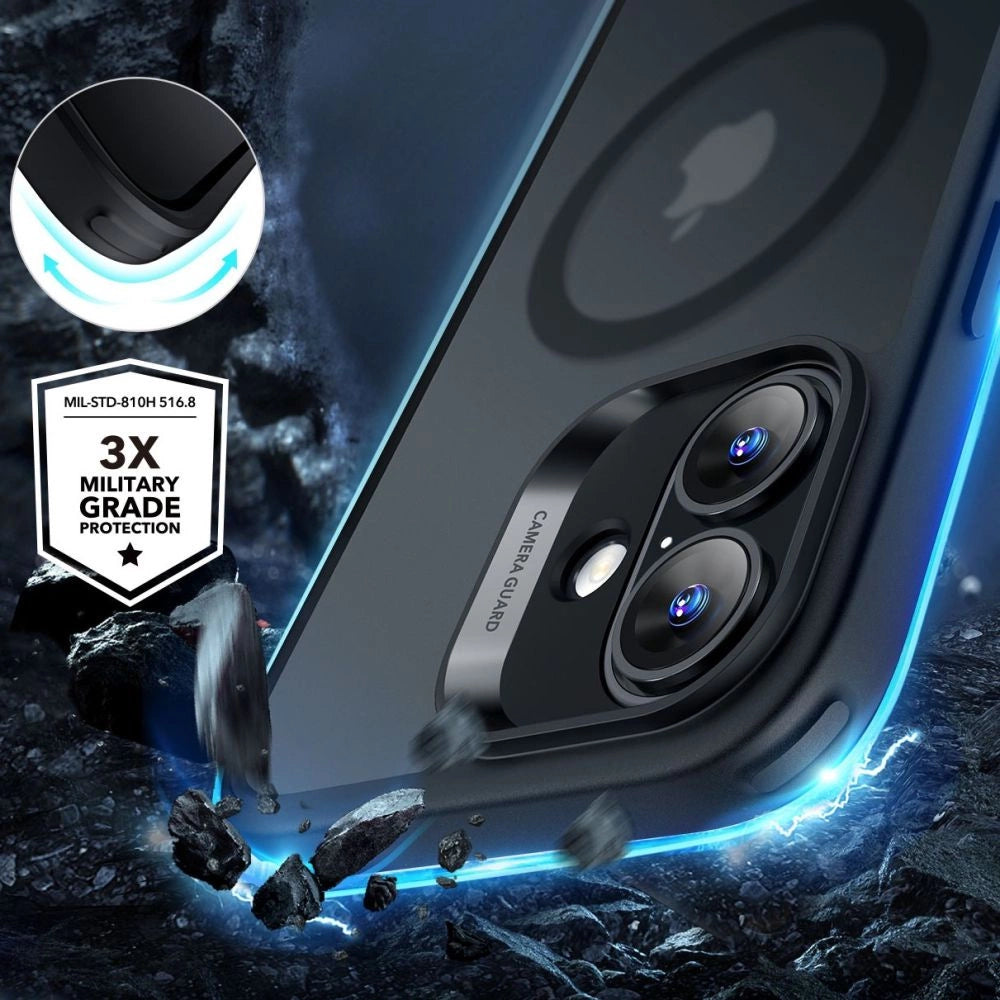 ESR Classic Hybrid Halolock MagSafe Case Set + hærdet glas til iPhone 16 - Halvt gennemsigtigt