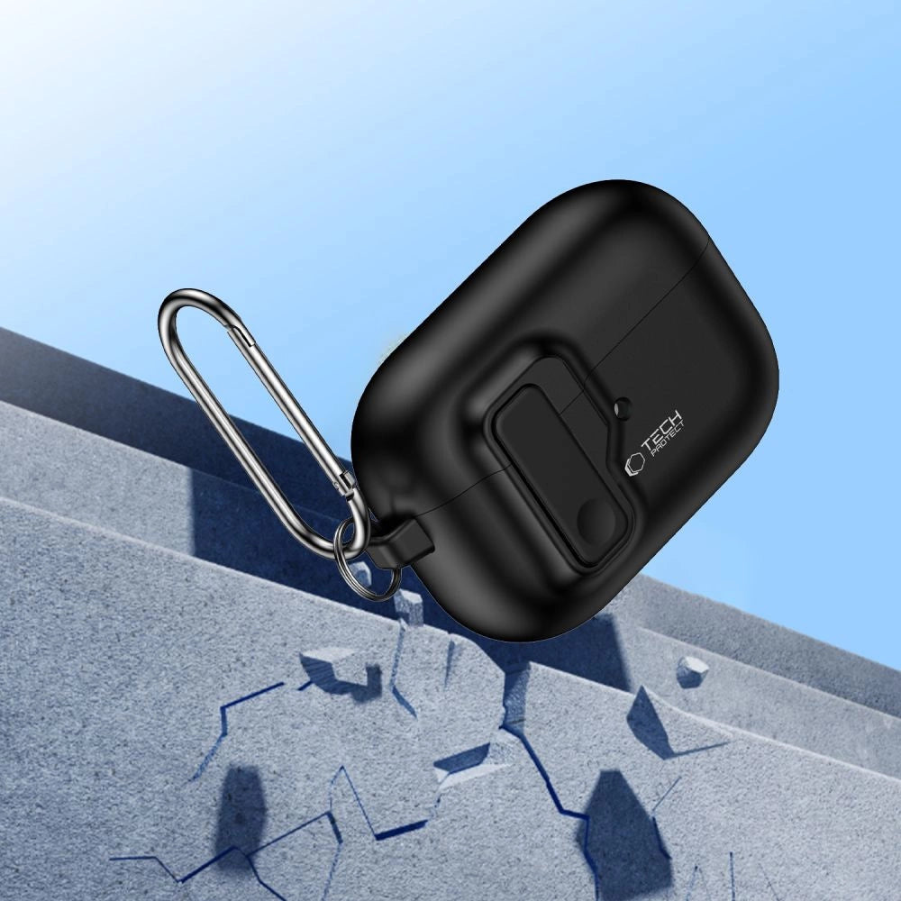 Tech-Protect Slim Hook Case med Carabiner til Apple AirPods Pro 1 / 2 - sort