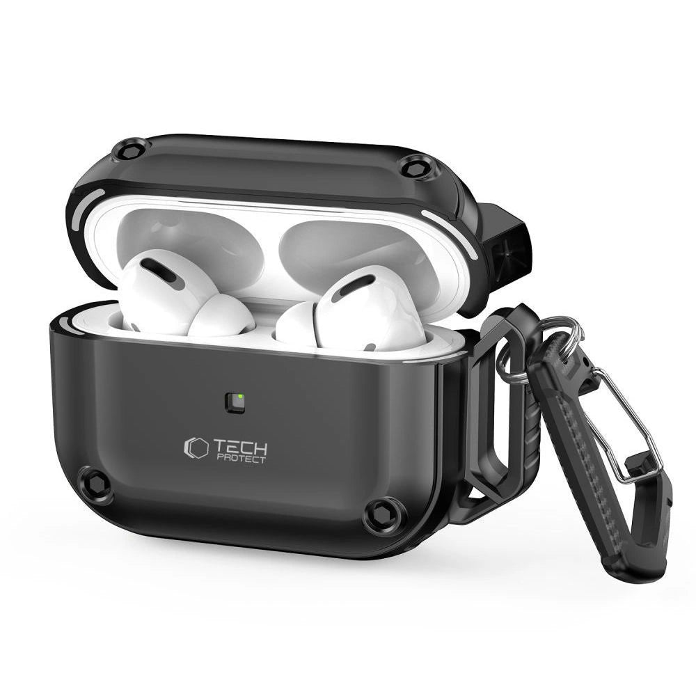 Tech-Protect Rough Hook Case med Carabiner til Apple AirPods Pro 1 / 2 - sort