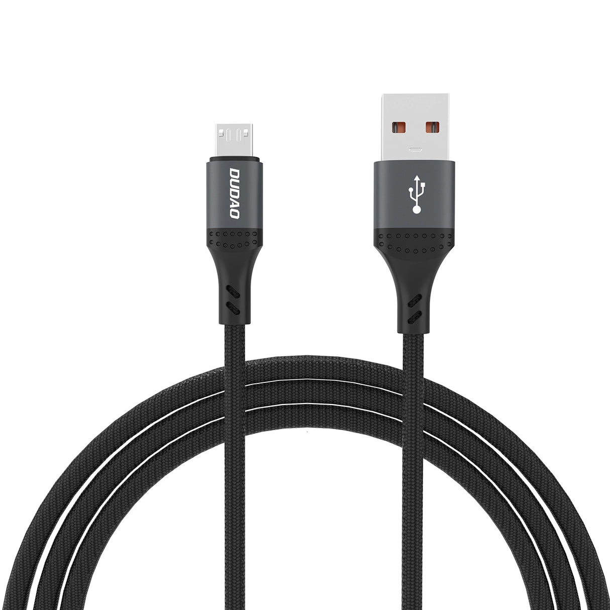 Dudao L3SM USB-A - MicroUSB 3A 1.2m flæsket kabel - sort