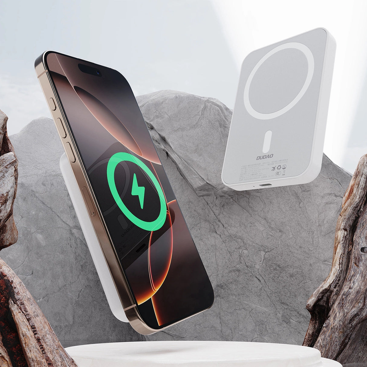 Powerbank Dudao K26S 5000mAh 20W USB-A / USB-C / MagSafe - hvid