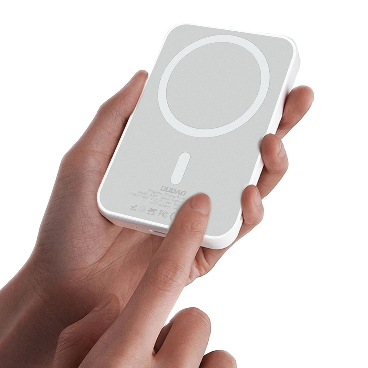 Powerbank Dudao K26S 5000mAh 20W USB-A / USB-C / MagSafe - hvid