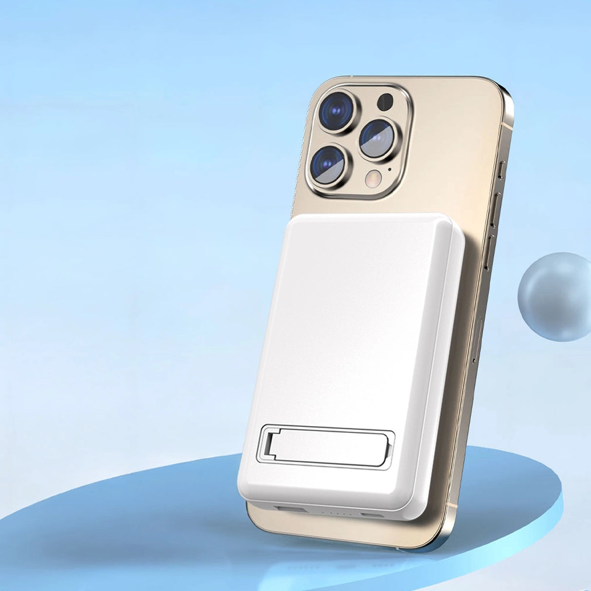 Powerbank Dudao K14S+ 10000mAh 20W USB-A / USB-C / MagSafe med stand - hvid