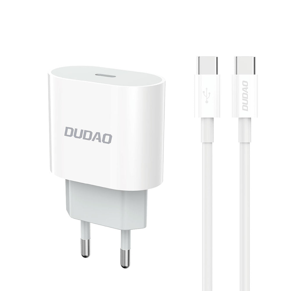 Dudao A14EUC PD 20W USB-C Wall Charger med kabel - hvid