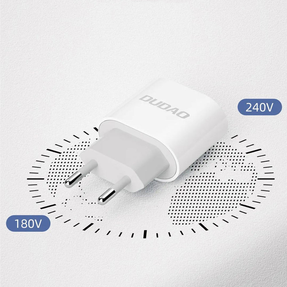 Dudao A14EUC PD 20W USB-C Wall Charger med kabel - hvid