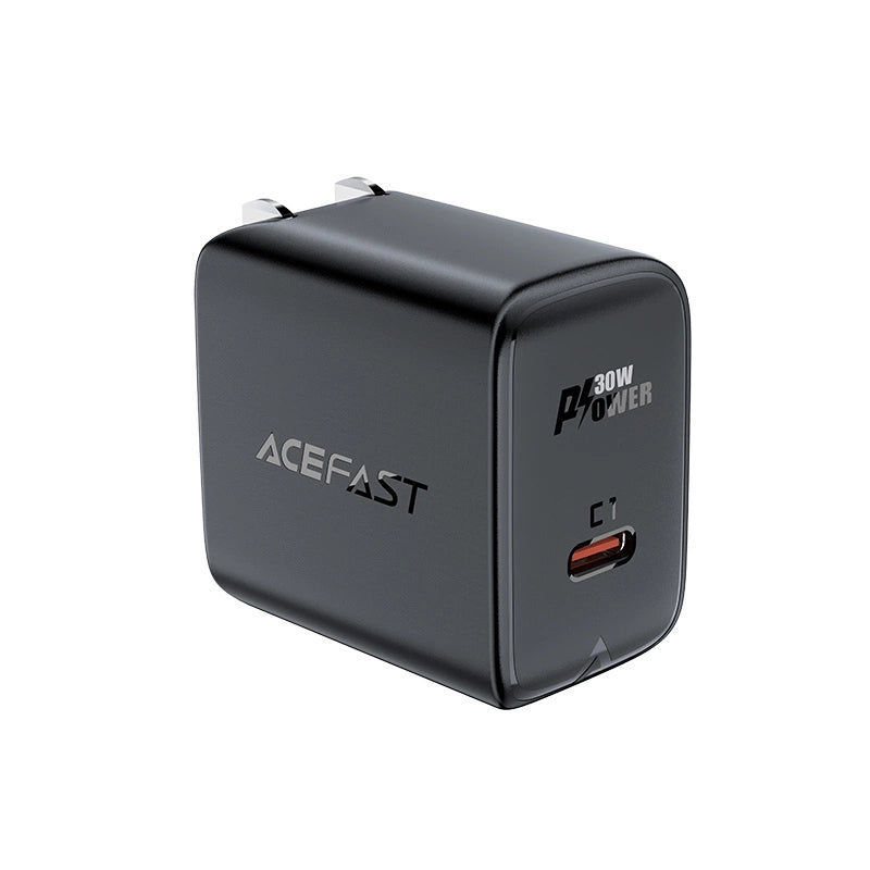 Acefast A23 30W GaN USB-C US Wall Charger - sort
