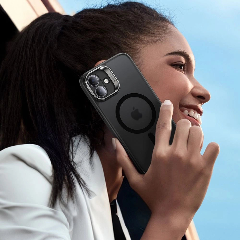 ESR Classic Hybrid Kickstand Halolock MagSafe Case Set + hærdet glas til iPhone 16 - sort