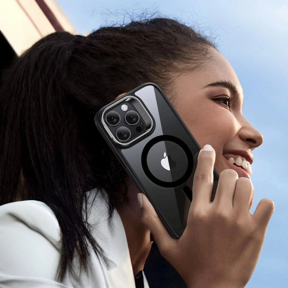 ESR Classic Hybrid Kickstand Halolock MagSafe Case Set + Hæmt glas til iPhone 16 Pro - Clear