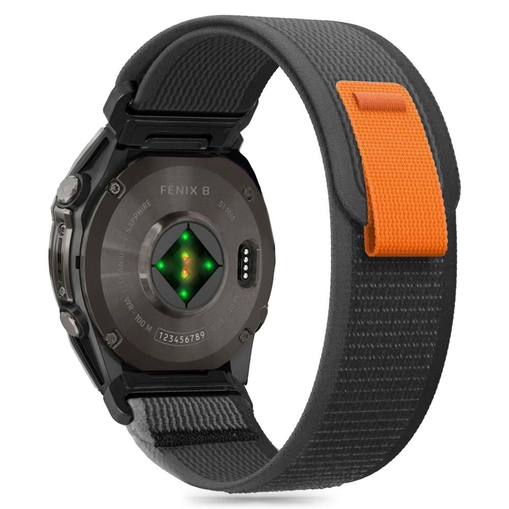 Tech-Protect Nylon Strap til Garmin Fenix 5X / 5X PLUS / 6X / 6X Pro / 7X / 8 (51MM) - sort