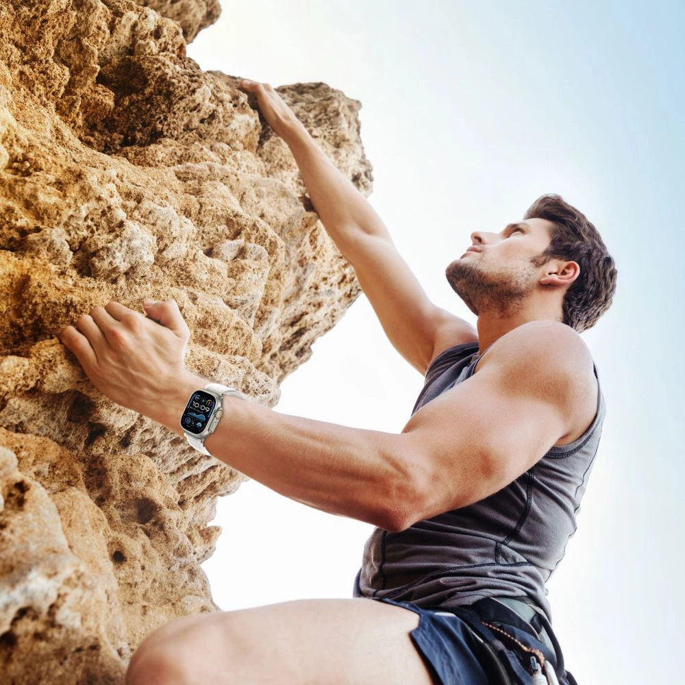 Tech-Protect Nylon Stripe Strap til Apple Watch 6 / 7 / 8 / 9 / 10 / SE / Ultra 1 / 2 (44 / 45 / 46 / 49 MM) - Grå